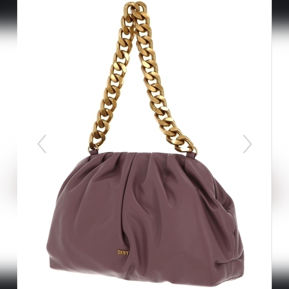 NWT DKNY Presley Vegan Leather Chain Shoulder Bag Vintage Rose - Picture 11 of 17
